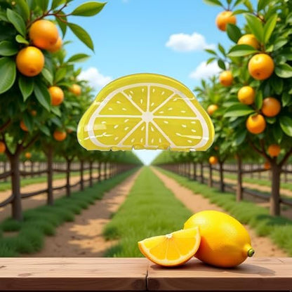 2-Pack Orange Lemon-Shaped Non-Slip Hair Claws - Medium 3" Cute Fruit Print Hair Clips for Women & Girls