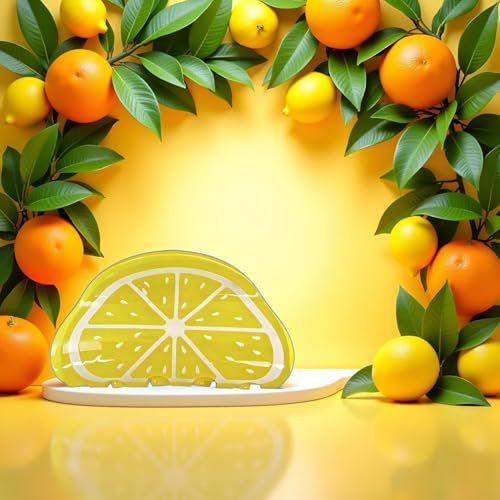 2-Pack Orange Lemon-Shaped Non-Slip Hair Claws - Medium 3" Cute Fruit Print Hair Clips for Women & Girls - görsel 14