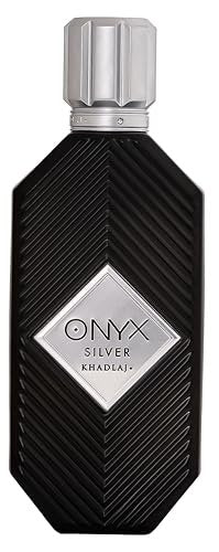 Khadlaj Onyx Silver – Fresh Spicy Woody Amber Eau de Parfum for Men – 3.4 oz (100ml) Long-Lasting Avelisse