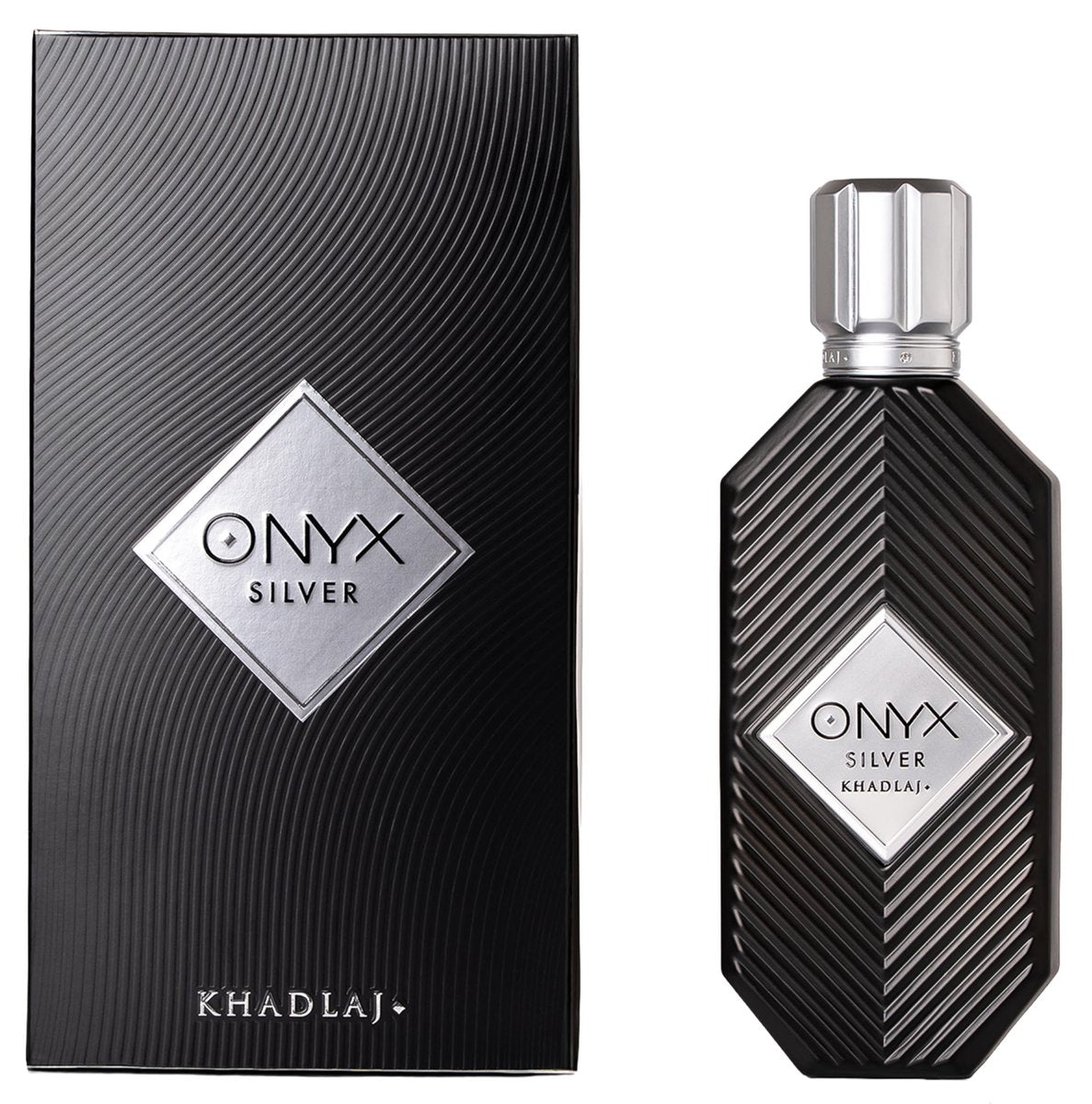 Khadlaj Onyx Silver – Fresh Spicy Woody Amber Eau de Parfum for Men – 3.4 oz (100ml) Long-Lasting Avelisse