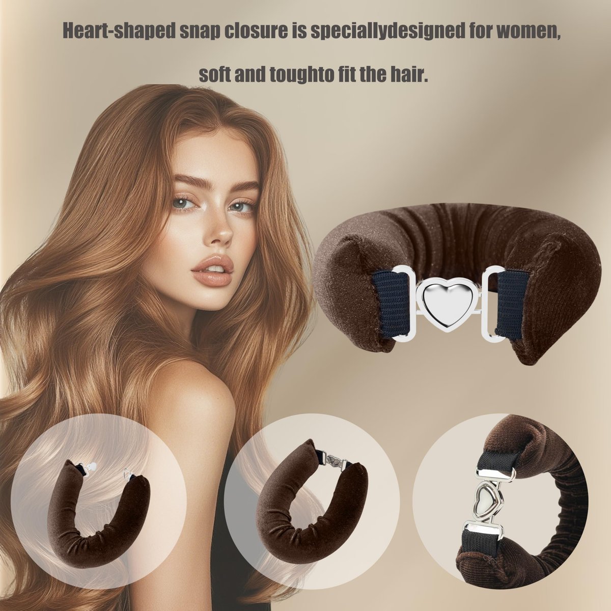 Heatless Curls Overnight Hair Curlers – 4 Pcs No-Heat Velvet Curling Rods with Satin Wrap and Shower Cap (Medium, New Packaging) - görsel 3