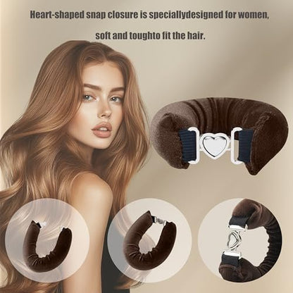 Heatless Curls Overnight Hair Curlers – 4 Pcs No-Heat Velvet Curling Rods with Satin Wrap and Shower Cap (Medium, New Packaging)