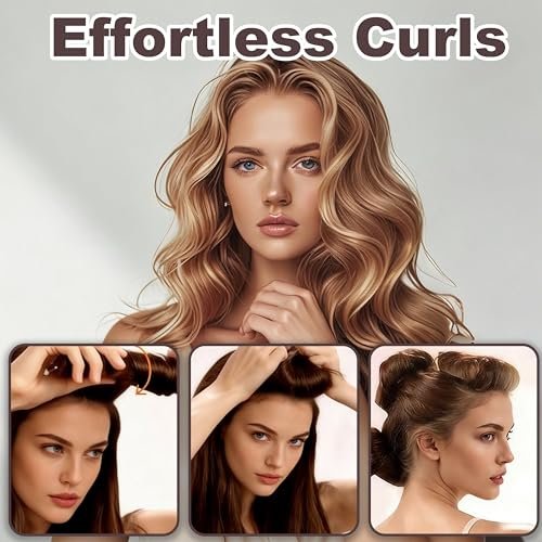 Heatless Curls Overnight Hair Curlers – 4 Pcs No-Heat Velvet Curling Rods with Satin Wrap and Shower Cap (Medium, New Packaging) - görsel 6