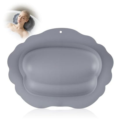 SHOHEN Silicone Bath Pillow for Tub – Inflatable Bathtub Pillow for Head & Neck Support, Waterproof Cushion for Jetted Tub, Gifts for Mom Women (Gray) Avelisse