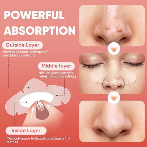 Kindshine 30 Pcs Nose Pimple Patches, Medical-Grade Hydrocolloid Pore Strips with Salicylic Acid, Centella Asiatica & Tea Tree Oil for Oil Control & Pore Refining - Overnight Nose Strips - görsel 12