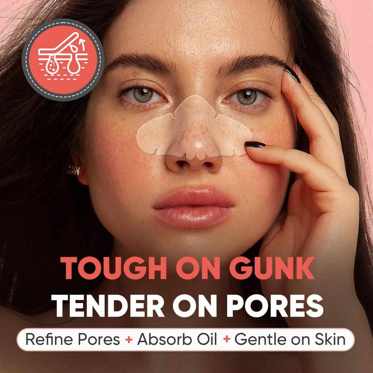 Kindshine 30 Pcs Nose Pimple Patches, Medical-Grade Hydrocolloid Pore Strips with Salicylic Acid, Centella Asiatica & Tea Tree Oil for Oil Control & Pore Refining - Overnight Nose Strips - görsel 7