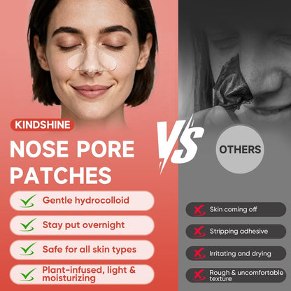 Kindshine 30 Pcs Nose Pimple Patches, Medical-Grade Hydrocolloid Pore Strips with Salicylic Acid, Centella Asiatica & Tea Tree Oil for Oil Control & Pore Refining - Overnight Nose Strips