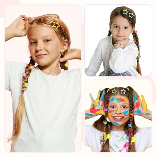 2076-Piece Hair Accessories Set for Girls: Ponytail Holders, Toddler Hair Ties, Mini Hair Clips & Rubber Bands - görsel 12