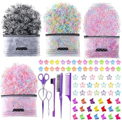 2076-Piece Hair Accessories Set for Girls: Ponytail Holders, Toddler Hair Ties, Mini Hair Clips & Rubber Bands