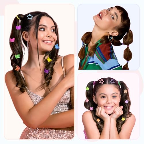 2076-Piece Hair Accessories Set for Girls: Ponytail Holders, Toddler Hair Ties, Mini Hair Clips & Rubber Bands - görsel 8