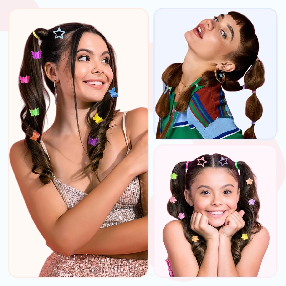 2076-Piece Hair Accessories Set for Girls: Ponytail Holders, Toddler Hair Ties, Mini Hair Clips & Rubber Bands - görsel 7