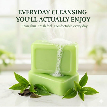 2 Pack Tea Tree Soap - Antifungal Soap for Men & Women, Tea Tree Oil Soap Bar for Foot & Body, Plant-Based Exfoliating & Non-Drying, Includes Foaming Net (4 oz Each)
