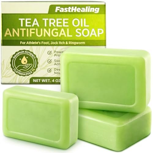 3PCS Tea Tree Soap Bar - Natural Relief Soap with Tea Tree Oil for Foot & Body, Gentle Exfoliating Bar for Healthy Skin, Men & Women Avelisse