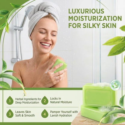 3PCS Tea Tree Soap Bar - Natural Relief Soap – Gentle Exfoliation: The bar's texture provides mild exfoliation, – Image 8