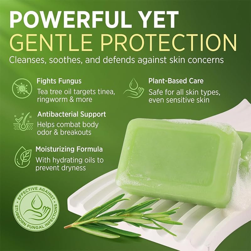 3PCS Tea Tree Soap Bar - Natural Relief Soap – Natural Ingredients: Made with simple, skin-friendly ingredients – Image 6