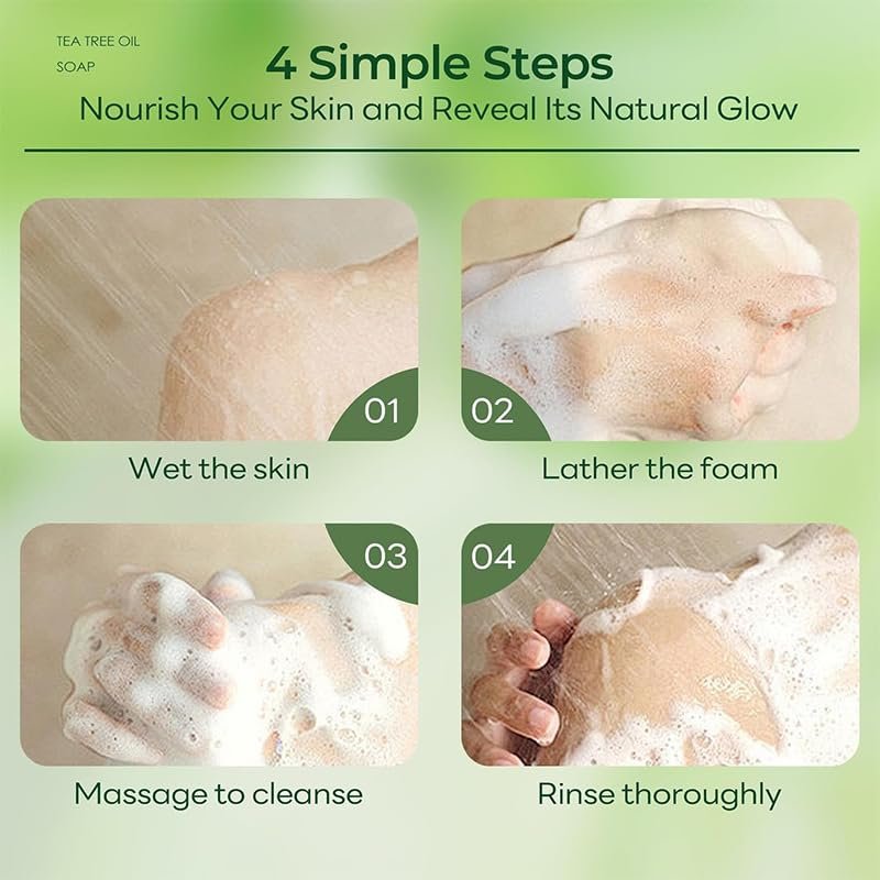 3PCS Tea Tree Soap Bar - Natural Relief Soap – Versatile Use: Suitable for both foot and body care, making it a – Image 10