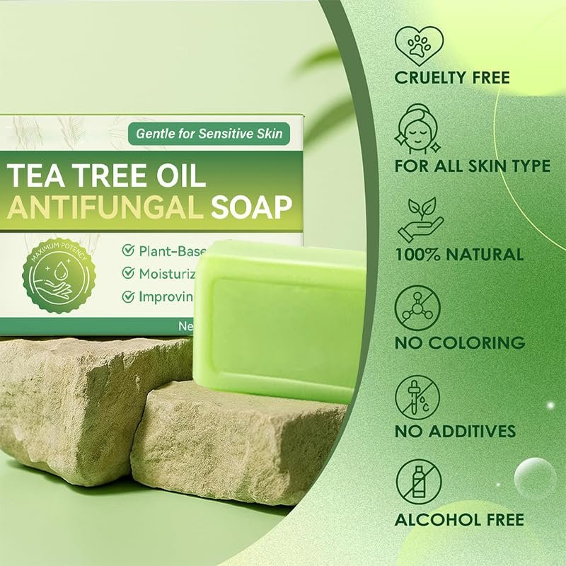 3PCS Tea Tree Soap Bar - Natural Relief Soap – Addresses Foot Discomfort: Specifically formulated to relieve – Image 3