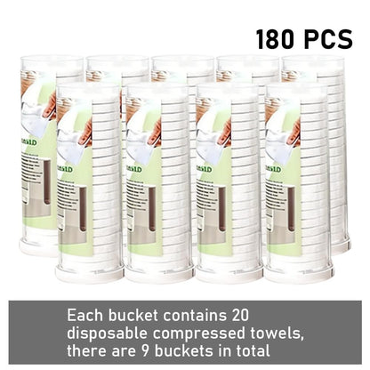 LiveFull Towel Refills for Hot Face Towel Heater Machine – 180 Disposable Compressed Face Towels (9 Buckets, 20 Per Bucket) Avelisse