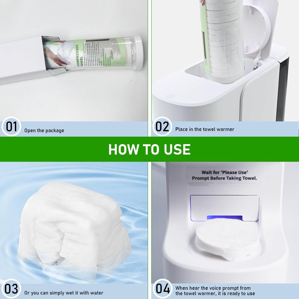 LiveFull Towel Refills for Hot Face Towel Heater Machine – 180 Disposable Compressed Face Towels (9 Buckets, 20 Per Bucket) Avelisse