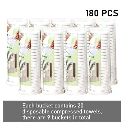 LiveFull Towel Refills for Hot Face Towel Heater Machine – 180 Disposable Compressed Face Towels (9 Buckets, 20 Per Bucket) Avelisse