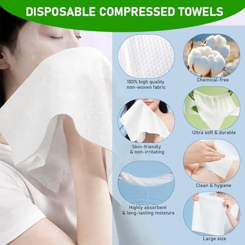 LiveFull Towel Refills for Hot Face Towel Heater Machine – 180 Disposable Compressed Face Towels (9 Buckets, 20 Per Bucket) Avelisse