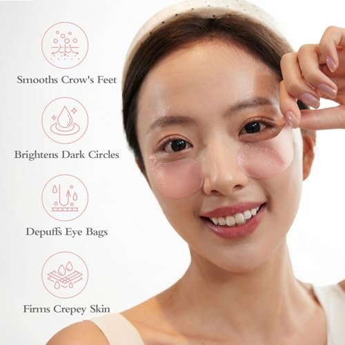 PDRN Eye Patches 5000ppm – Anti Wrinkle & Dark Circle Under Eye Masks with Salmon DNA & Retinal, 60 Pcs Avelisse
