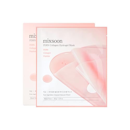 mixsoon PDRN Collagen Hydrogel Face Mask - Deeply Hydrating & Firming Mask, 5 Pack for Elasticity & Glass Skin Avelisse