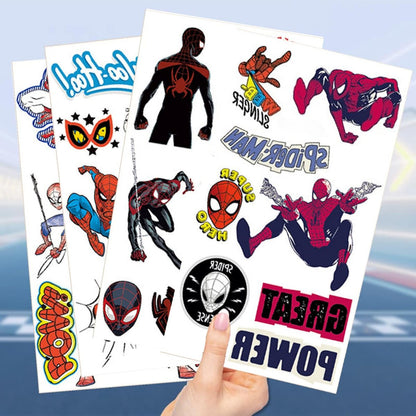 10 Sheets Spider Temporary Tattoos - Removable Cute Cartoon Spider Stickers for Kids, Spider Themed Birthday Party Favors & Decor Supplies