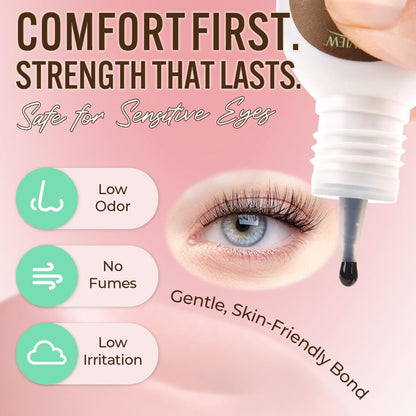 LASHVIEW Cluster Lash Glue & Remover Kit – Super Strong Hold 4+ Weeks, Waterproof, Easy DIY Removal Avelisse