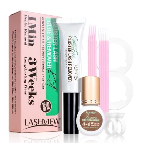 LASHVIEW Cluster Lash Glue & Remover Kit – Super Strong Hold 4+ Weeks, Waterproof, Easy DIY Removal Avelisse