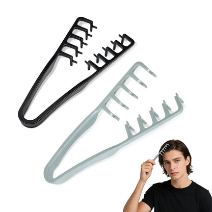 Texture Comb 2 Pack, Volumizing Fluffy Hair Styling Comb for Men and Women, ABS Plastic Tooth Comb for Volume and Texture (Black + Gray) Avelisse