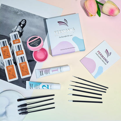 PERMANIA Brow Lamination Kit – Tube Design Instant Perm for Fuller, Thicker Eyebrows – Salon Results Lasting 4 Weeks (Includes Glue Balm) Avelisse