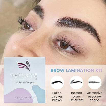 PERMANIA Brow Lamination Kit – Tube Design Instant Perm for Fuller, Thicker Eyebrows – Salon Results Lasting 4 Weeks (Includes Glue Balm) Avelisse