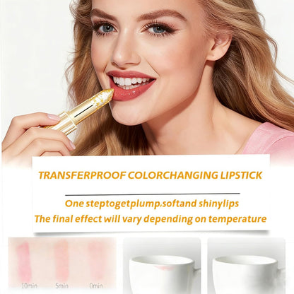 Color Changing Lipstick, Gold Crystal pH Lip Gloss – 24HR Transferproof & Moisturizing, Long-Lasting Glossy Finish, 2 Count Avelisse