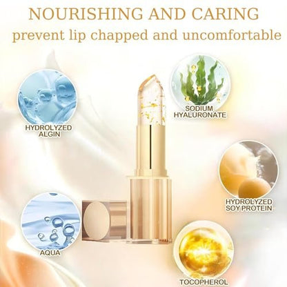 Color Changing Lipstick, Gold Crystal pH Lip Gloss – 24HR Transferproof & Moisturizing, Long-Lasting Glossy Finish, 2 Count Avelisse