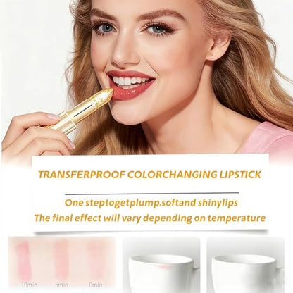 Color Changing Lipstick, Gold Crystal pH Lip Gloss – 24HR Transferproof & Moisturizing, Long-Lasting Glossy Finish, 2 Count Avelisse