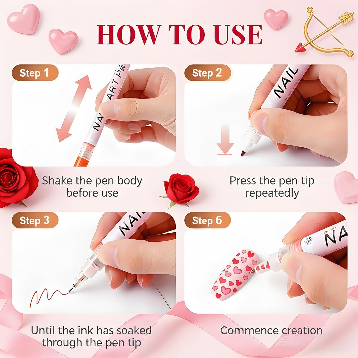 12-Color Nail Art Pens for Kids & Girls - Quick-Dry 3D Nail Markers for Drawing, Painting & Designs - görsel 7