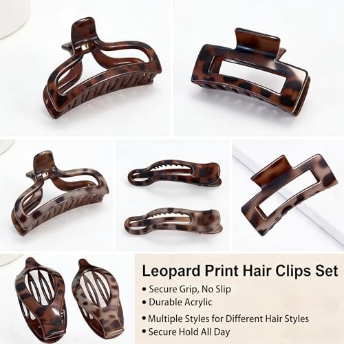 8 Count Hair Clips for Women - Large & Small Matte Tortoiseshell Hair Claws for Thin, Thick, Curly Hair - Strong Hold Nonslip Hair Clips for Girls | Ideal Gifts Avelisse