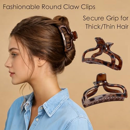 8 Count Hair Clips for Women - Large & Small Matte Tortoiseshell Hair Claws for Thin, Thick, Curly Hair - Strong Hold Nonslip Hair Clips for Girls | Ideal Gifts Avelisse