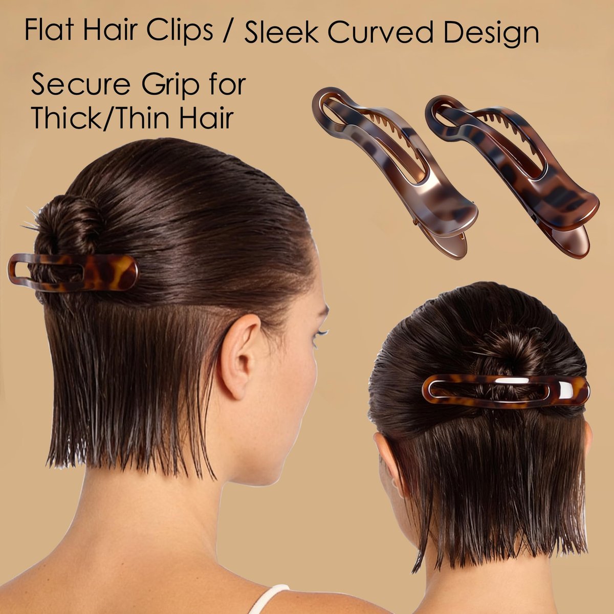 8 Count Hair Clips for Women - Large & Small Matte Tortoiseshell Hair Claws for Thin, Thick, Curly Hair - Strong Hold Nonslip Hair Clips for Girls | Ideal Gifts Avelisse