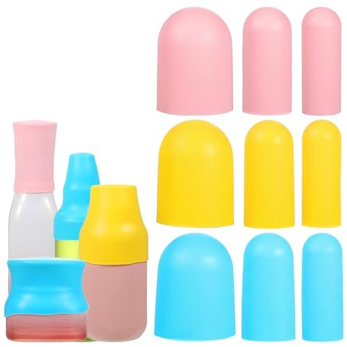 Silicone Bottle Covers for Travel - 9 Pack Leak Proof Elastic Sleeves for Toiletries, Shampoo, Cosmetics (Multiple Sizes) - görsel 2