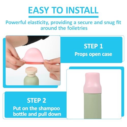 Silicone Bottle Covers for Travel - 9 Pack Leak Proof Elastic Sleeves for Toiletries, Shampoo, Cosmetics (Multiple Sizes) - görsel 8