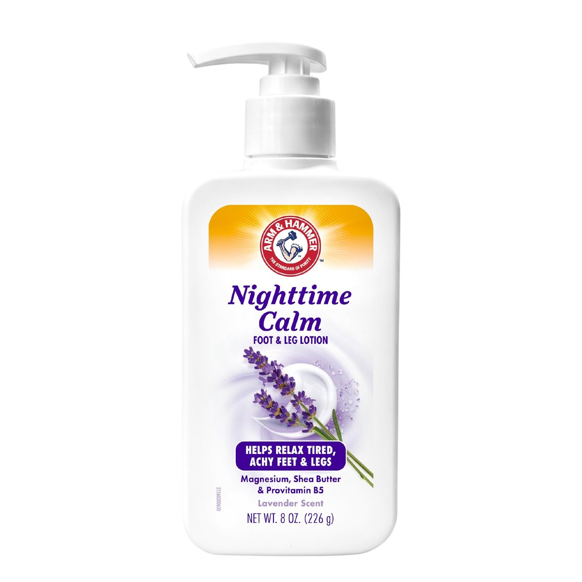 Arm & Hammer Nighttime Calm Foot & Leg Lotion with Magnesium - Lavender Scented 8 oz - Hydrating & Moisturizing with Shea Butter & Provitamin B5 - görsel 1