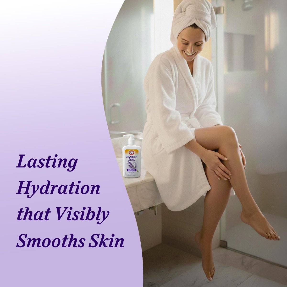 Arm & Hammer Nighttime Calm Foot & Leg Lotion with Magnesium - Lavender Scented 8 oz - Hydrating & Moisturizing with Shea Butter & Provitamin B5 - görsel 11