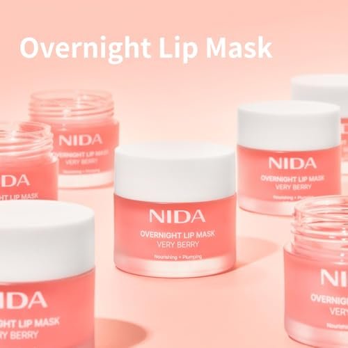 NIDA Overnight Lip Mask - Very Berry | Intense Hydration & Plumping Sleeping Mask for Dry, Chapped Lips (0.7 oz., 20g) Avelisse