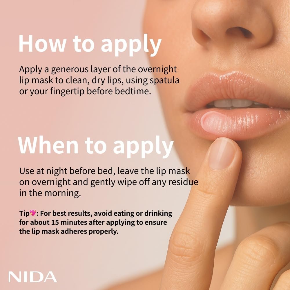 NIDA Overnight Lip Mask - Very Berry | Intense Hydration & Plumping Sleeping Mask for Dry, Chapped Lips (0.7 oz., 20g) Avelisse