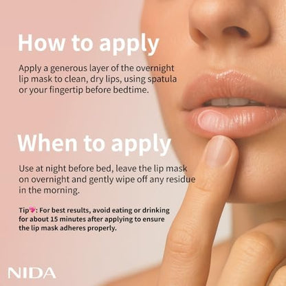 NIDA Overnight Lip Mask - Very Berry | Intense Hydration & Plumping Sleeping Mask for Dry, Chapped Lips (0.7 oz., 20g) Avelisse