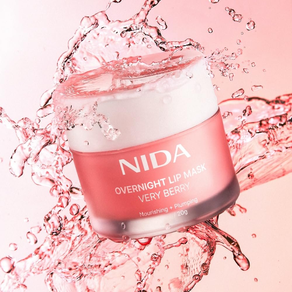 NIDA Overnight Lip Mask - Very Berry | Intense Hydration & Plumping Sleeping Mask for Dry, Chapped Lips (0.7 oz., 20g) Avelisse