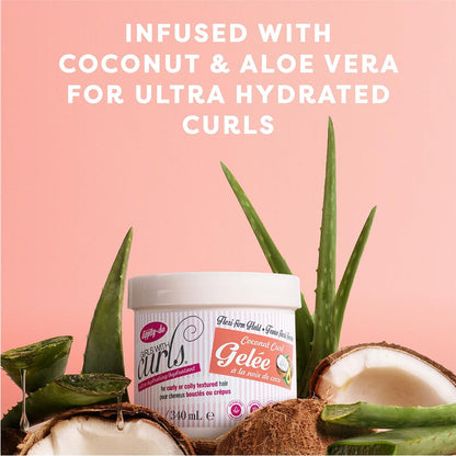 Dippity-Do Girls With Curls Ultra-Hydrating Flexi-Firm Hold Coconut Curl Gelee Duo – 2-Pack Coconut Scented Hair Gel for Hydration & Frizz Control (Coily, Wavy, Curly Hair) Avelisse