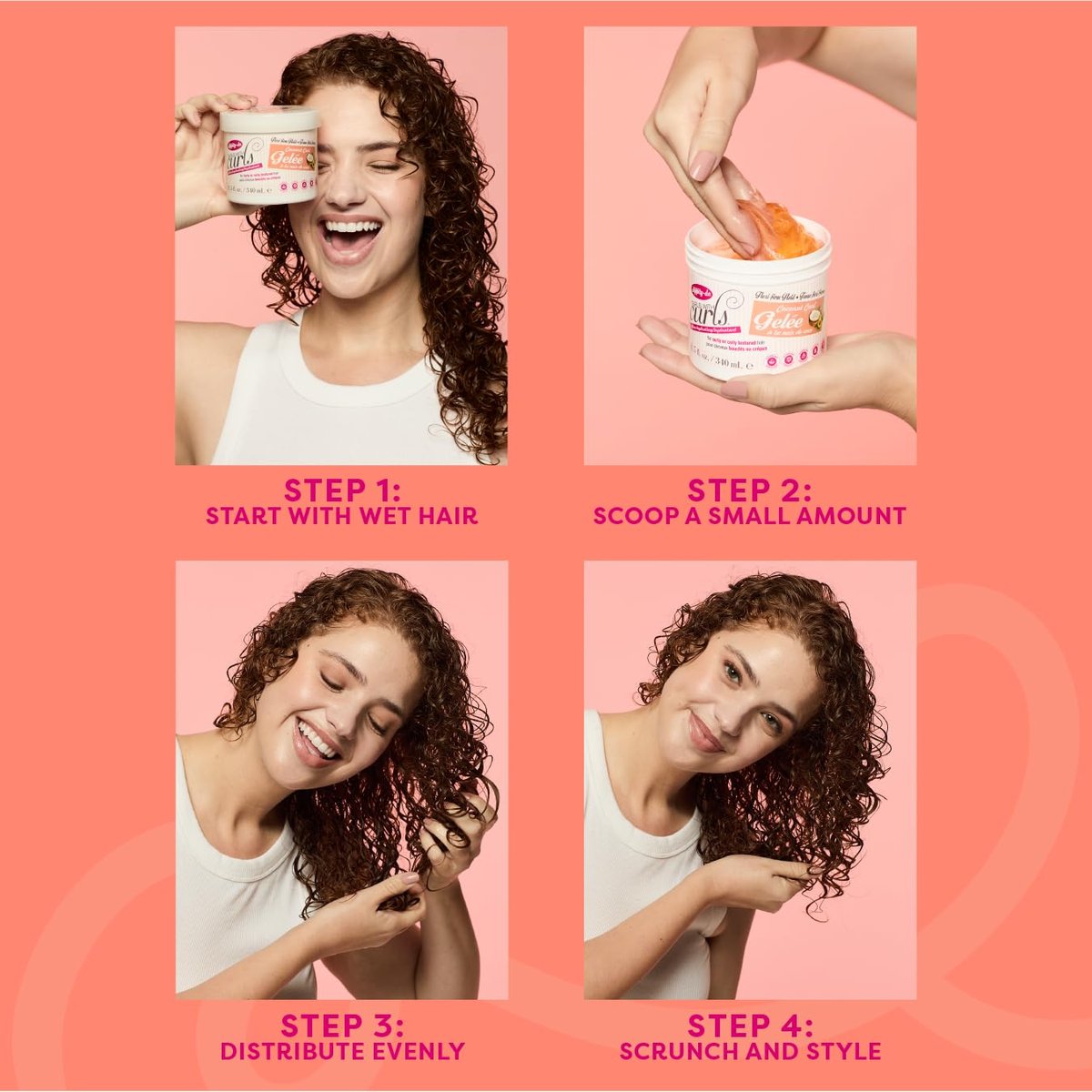 Dippity-Do Girls With Curls Ultra-Hydrating Flexi-Firm Hold Coconut Curl Gelee Duo – 2-Pack Coconut Scented Hair Gel for Hydration & Frizz Control (Coily, Wavy, Curly Hair) Avelisse